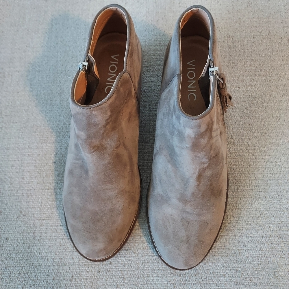 Vionic Serena Suede Leather Ankle Booties